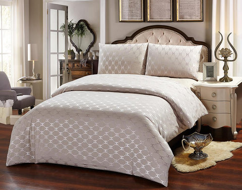 JA06G  JACQUARD/300 THREAD COTTON BEDDING SET (CHANNEL INFUSION)