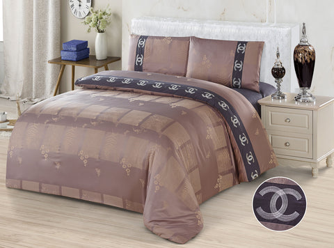 JE08 JACQUARD/300 THREAD COTTON BEDDING SET (CHANNEL INFUSION)