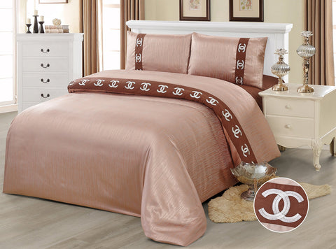 JE11 JACQUARD/300 THREAD COTTON BEDDING SET (CHANNEL INFUSION)